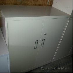 Steelcase Tan 2 Door Storage Cabinet, Locking